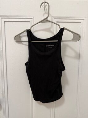 Everlane Black Ribbed Scoop Tank